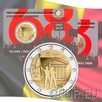 Belgien 2 euro BU 2018 - 50. Jahrestag Mai 1968 Ereignisse in Belgien - Studentenrevolte - FR