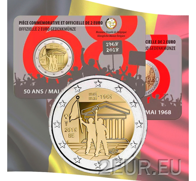 Belgien 2 euro BU 2018 - 50. Jahrestag Mai 1968 Ereignisse in Belgien - Studentenrevolte - FR