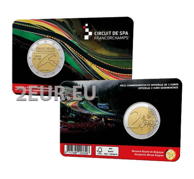 Belgien 2 Euro BU 2025 - Rennstrecke Spa-Francorchamps - NL