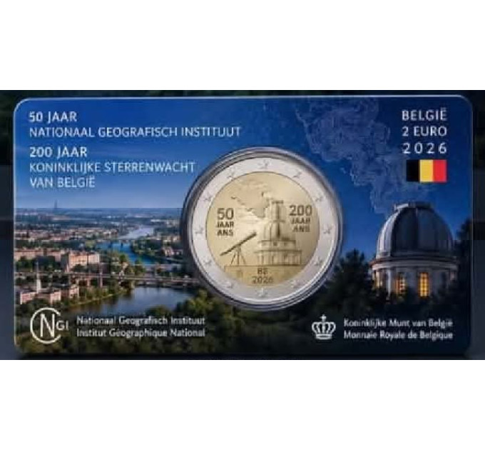 Belgien 2 Euro BU 2026 - Das National Geographic Institute (NGI)