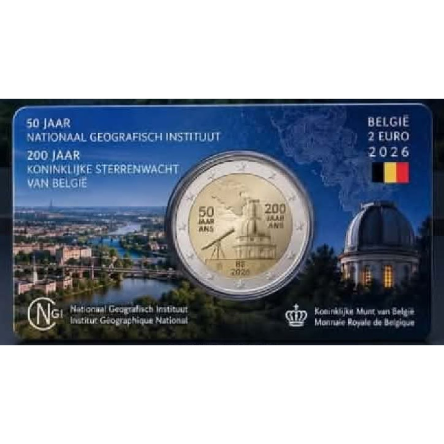 Belgien 2 Euro BU 2026 - Das National Geographic Institute (NGI)