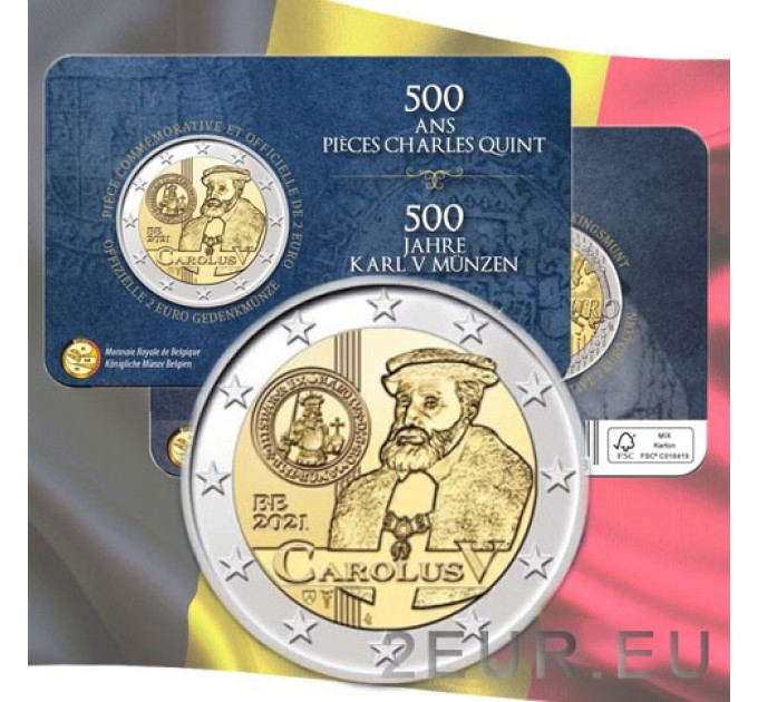 Belgien 2 Euro BU 2021 - 500. Geburtstag von Karl V - FR