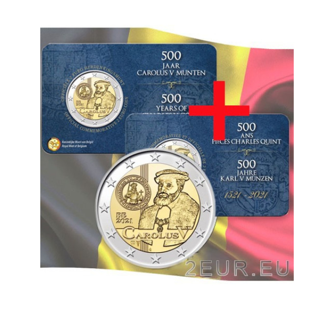 Belgien 2 Euro BU 2021 - 500. Geburtstag von Karl V - NL+FR
