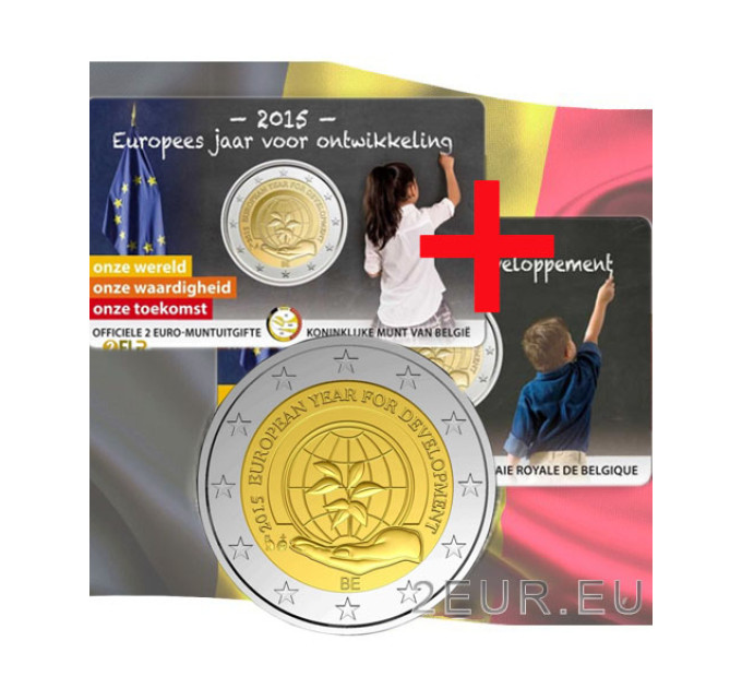 Belgien 2 euro BU 2015 - Europäisches Jahr für Entwicklung - NL+FR 