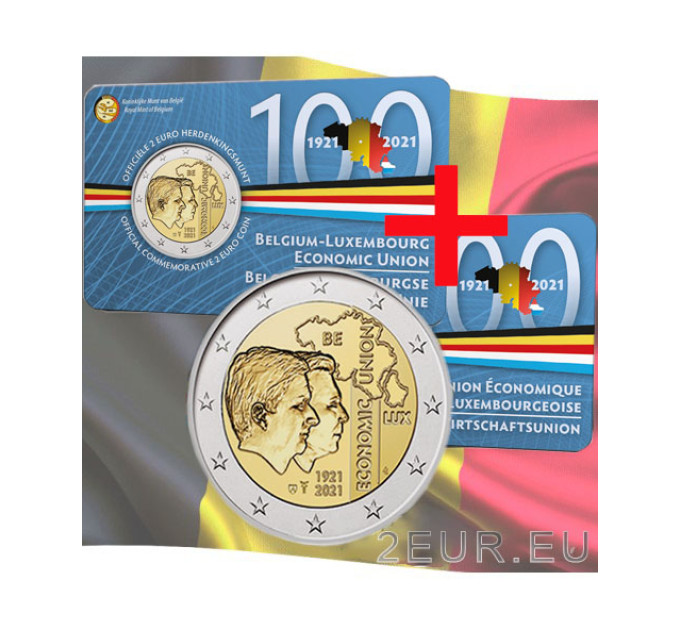 Belgien 2 euro BU 2021 - 100. Jahrestag der Belgisch-Luxemburgischen Wirtschaftsunion (BLEU) - NL+FR