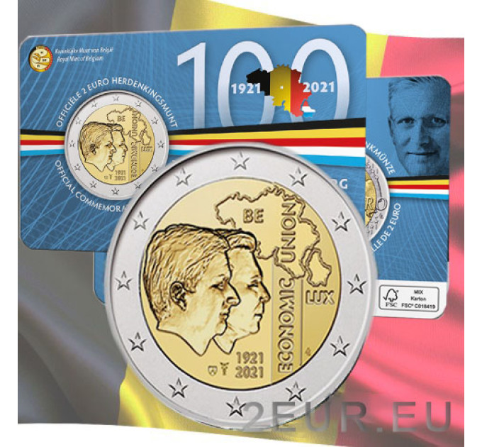 Belgien 2 Euro BU 2021 - 100. Jahrestag der Belgisch-Luxemburgischen Wirtschaftsunion (BLEU) - NL