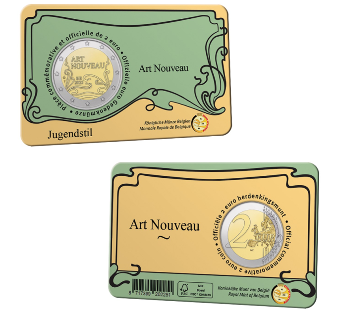Belgien 2 Euro BU 2023 - Jugendstil in Brüssel - NL+FR