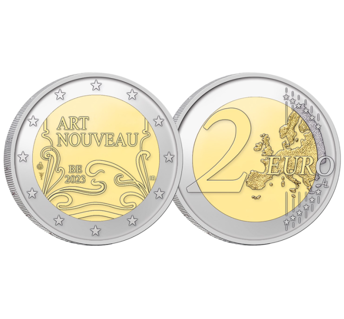 Belgien 2 Euro UNC 2023 - Jugendstil in Brüssel 