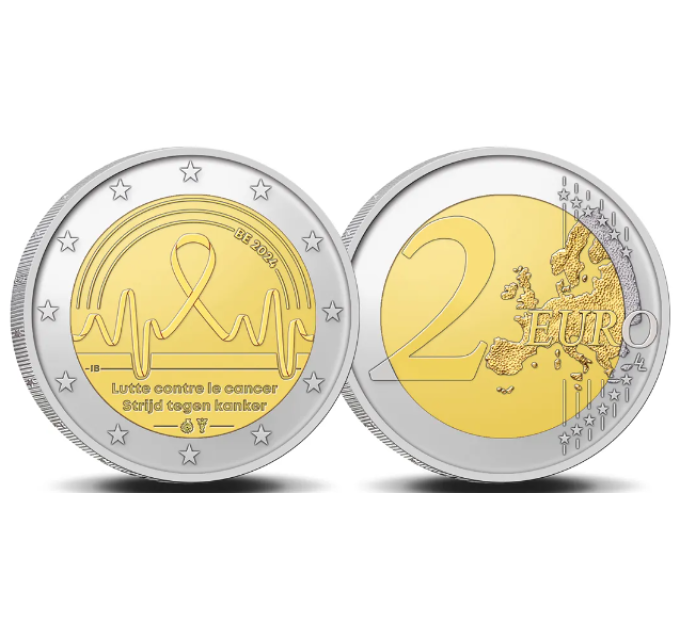 Belgien 2 Euro UNC 2024 - Krebsbekämpfung