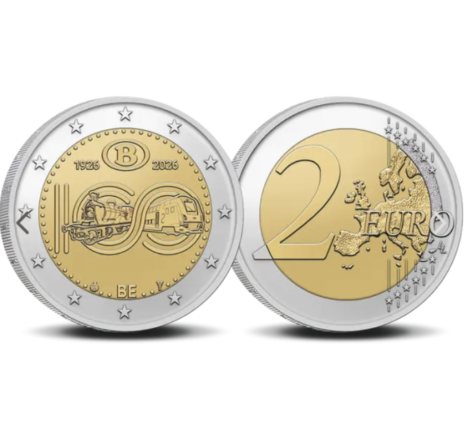 Belgien 2 Euro UNC 2026 - 100 Jahre NMBS