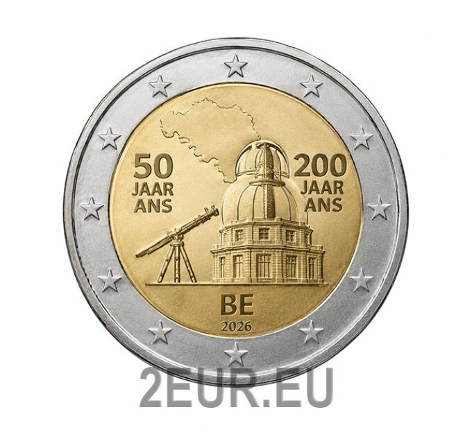 Belgien 2 Euro UNC 2026 - Das National Geographic Institute (NGI)