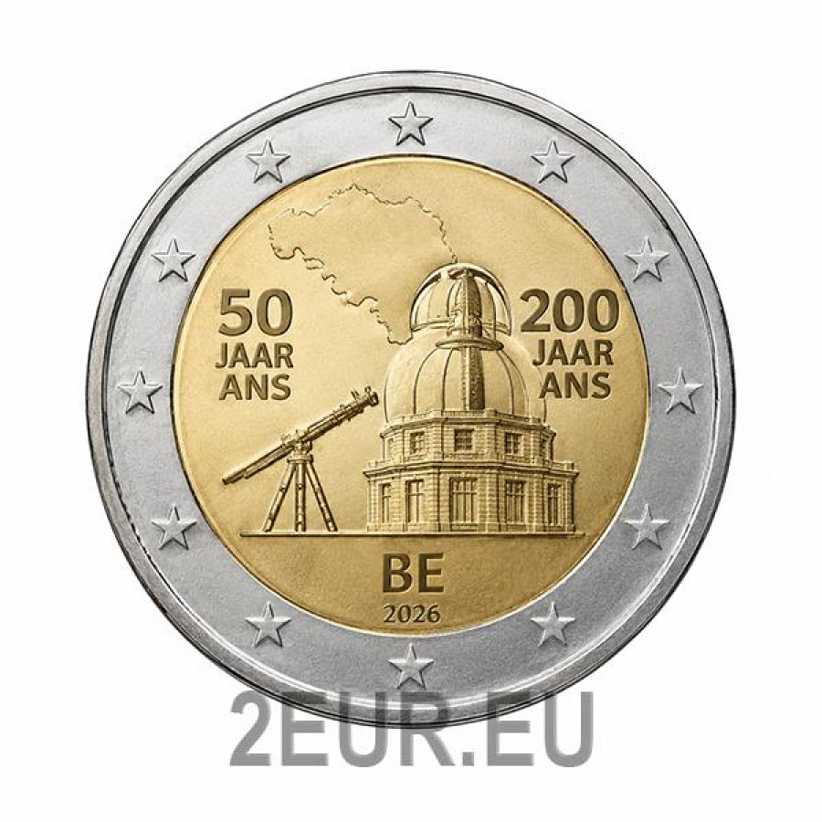 Belgien 2 Euro UNC 2026 - Das National Geographic Institute (NGI)