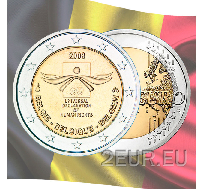 Belgien 2 euro UNC 2008 - 60. Jahrestag der Verkündung der Menschenrechte 