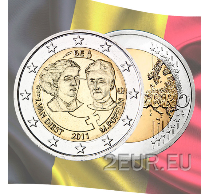 Belgien 2 euro UNC 2011 - 100 Jahre Internationaler Frauentag 