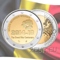 Belgien 2 euro UNC 2014 - 100 Jahre seit Beginn des Ersten Weltkriegs 
