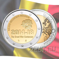 Belgien 2 euro UNC 2014 - 100 Jahre seit Beginn des Ersten Weltkriegs 