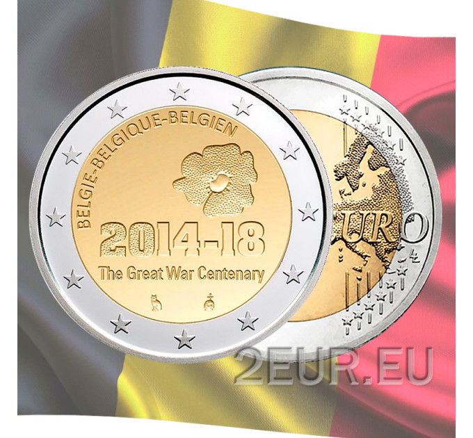 Belgien 2 euro UNC 2014 - 100 Jahre seit Beginn des Ersten Weltkriegs 