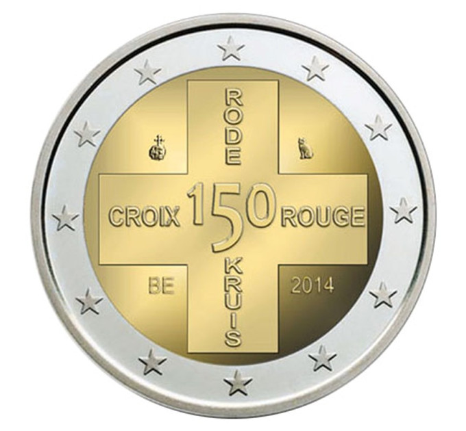Belgien 2 euro UNC 2014 - 150 Jahre belgisches Rotes Kreuz