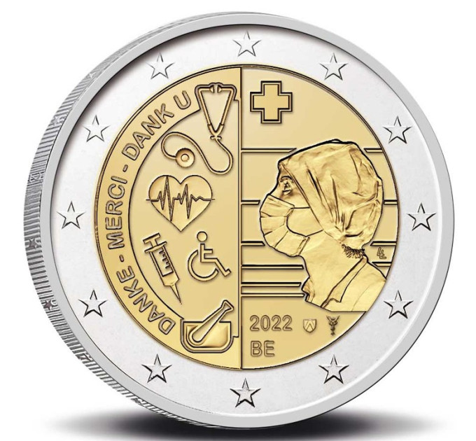 Belgien 2 euro UNC 2022 - Gesundheitswesen während der Covid-Pandemie 