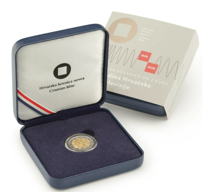Kroatien 2 euro PROOF 2026 - 100 Jahre kroatischer Rundfunk und Fernsehen