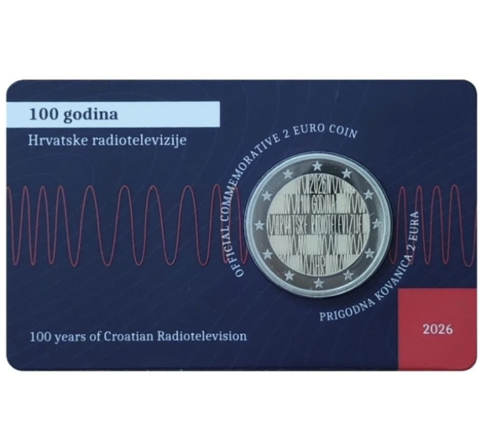 Kroatien 2 euro BU 2026 - 100 Jahre kroatischer Rundfunk und Fernsehen