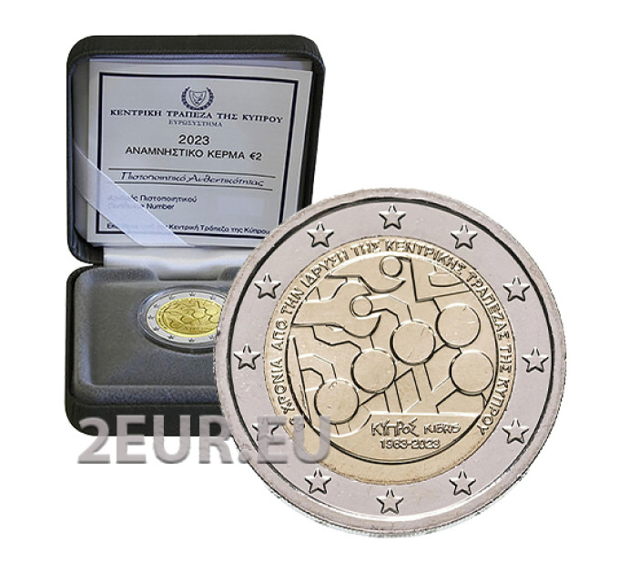 Zypern 2 euro proof 2023 - 60. Jahrestag der Zentralbank Zyperns