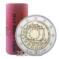 ZYPERN 2 EURO-ROLLE 2015 - 30. Jahrestag der EU-Flagge