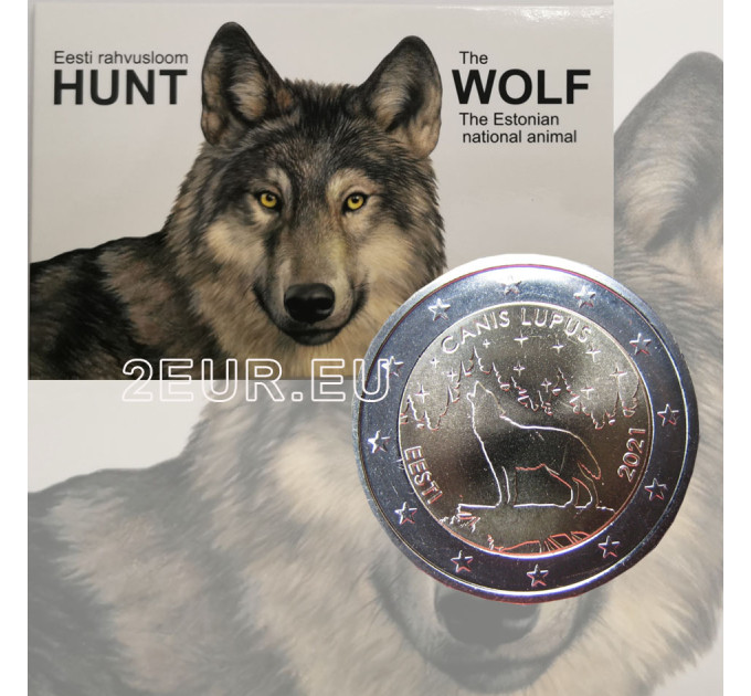 Estland 2 Euro Bu 2021 - Nationales Animal - Wolf 