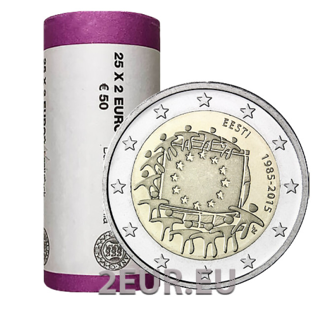 ESTLAND 2 EURO-ROLLE 2015 – 30. Jahrestag der EU-Flagge