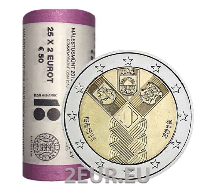 ESTLAND 2 EURO-ROLLE 2018 – Baltische Staaten – 100 Jahre Unabhängigkeit
