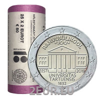 ESTLAND 2 EURO-ROLLE 2019 – 100. Jahrestag der Estnischen Sprachuniversität Tartu