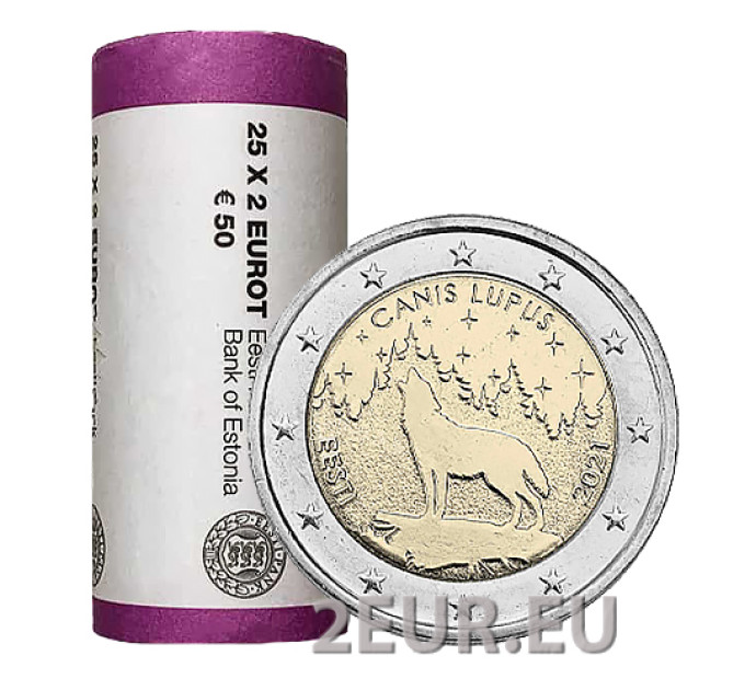 ESTLAND 2 EURO-ROLLE 2021 – Nationaltier - Wolf