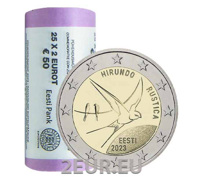 ESTLAND 2 EURO-ROLLE 2023 – Nationalvogel - Rauchschwalbe