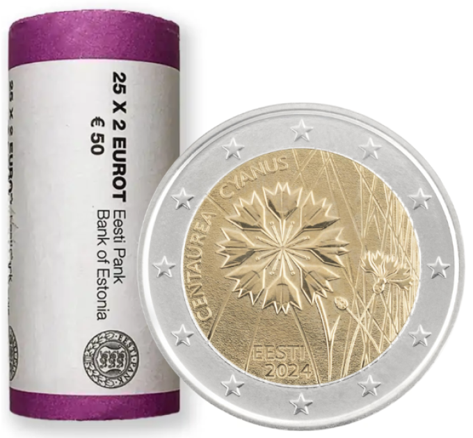 ESTLAND 2 EURO-ROLLE 2024 – Kornblume