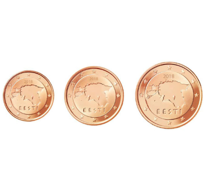 Estland 1,2,5 Cent UNZ 2018
