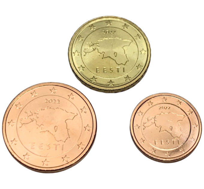 Estland 1,5,10 Cent UNZ 2022