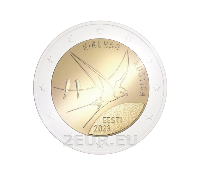 Estland 2 Euro UNZ 2023 - Nationalvogel - Rauchschwalbe