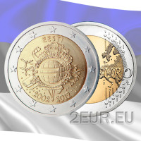 Estland 2 Euro UNZ 2012 - 10 Jahre Euro-Bargeld
