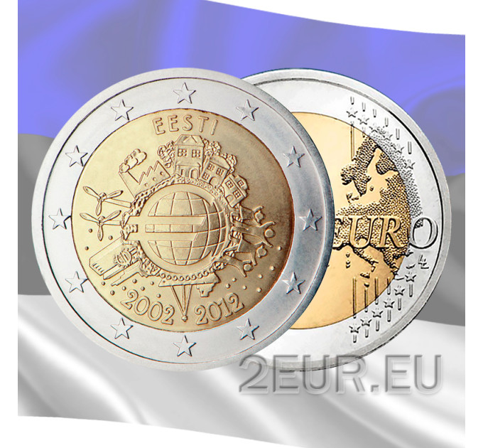 Estland 2 Euro UNZ 2012 - 10 Jahre Euro-Bargeld
