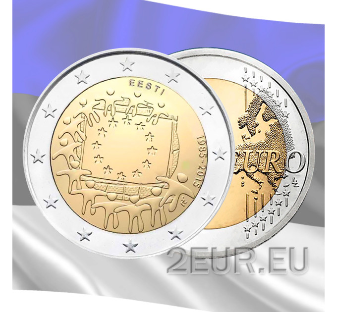 Estland 2 Euro UNZ 2015 - 30 Jahre EU-Flagge
