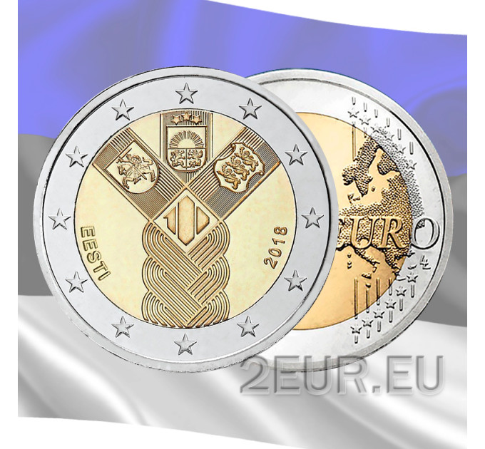 Estland 2 Euro UNZ 2018 - Baltikum - 100 Jahre Unabhängigkeit