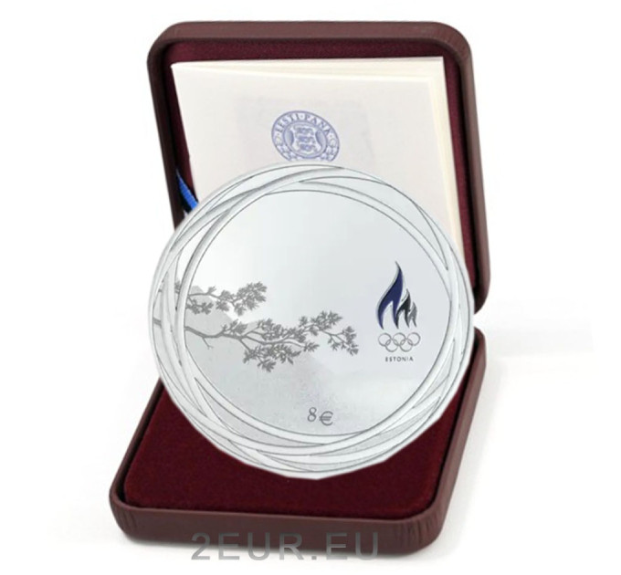 Estland 8 Euro Silbermünze PP 2022 - XXIV. Olympische Winterspiele in Peking