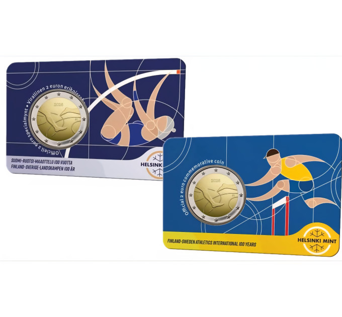 Finnland 2 euro BU 2025 - 100 Jahre Finnland-Schweden Leichtathletik International - Fin/Swed + Ang