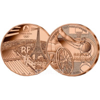 Frankreich 1/4 euro unz 2023 - Olympische Spiele Paris 2024 – Sport-Rollstuhlkorb
