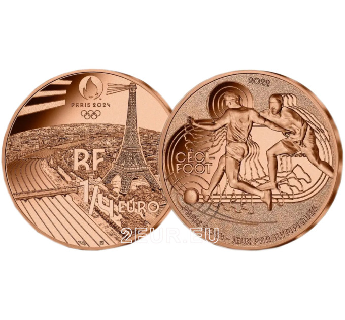 Frankreich 1/4 euro unz 2022 - Olympische Spiele Paris 2024 – Sport Blindenfußball