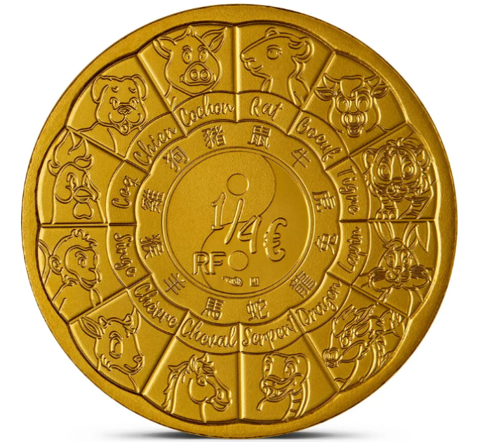 Frankreich 1/4 euro unz 2025 - Chinesischer Kalender – Jahr der Schlange