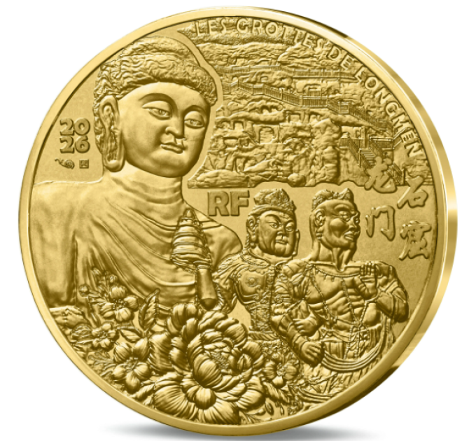 Frankreich 1/4 euro unz 2026 - Longmen-Höhlen