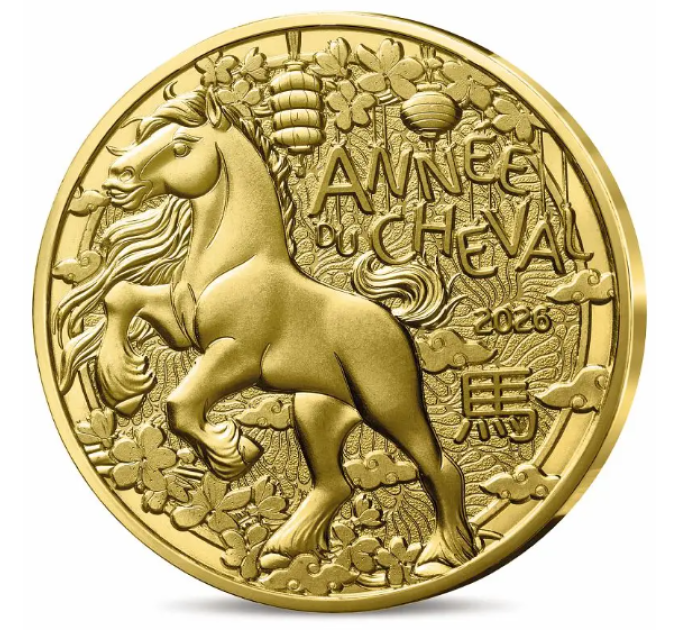 Frankreich 1/4 euro unz 2026 - Chinesischer Kalender – Jahr des Pferdes