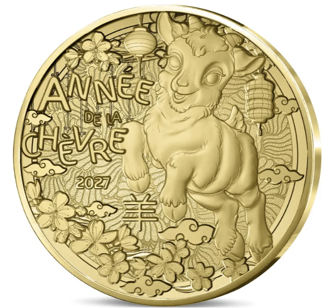 Frankreich 1/4 euro unz 2027 - Chinesischer Kalender – Jahr des Schafes
