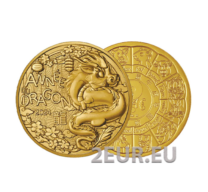 Frankreich 1/4 euro unz 2024 - Chinesischer Kalender – Jahr des Drachen